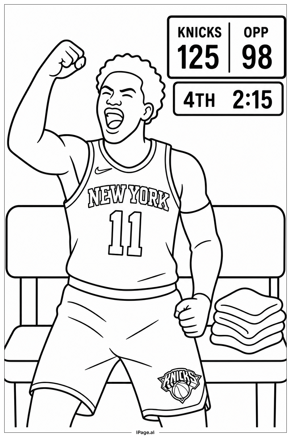 Página para colorir de Celebração do Banco dos Knicks