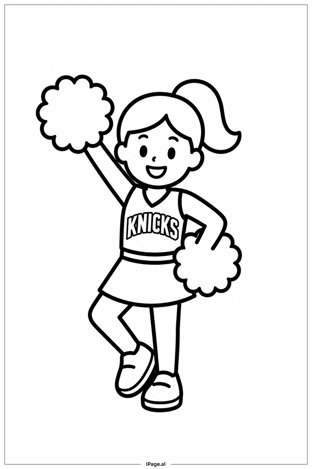 Page de coloriage Pose de Pom-Pom Girl des Knicks