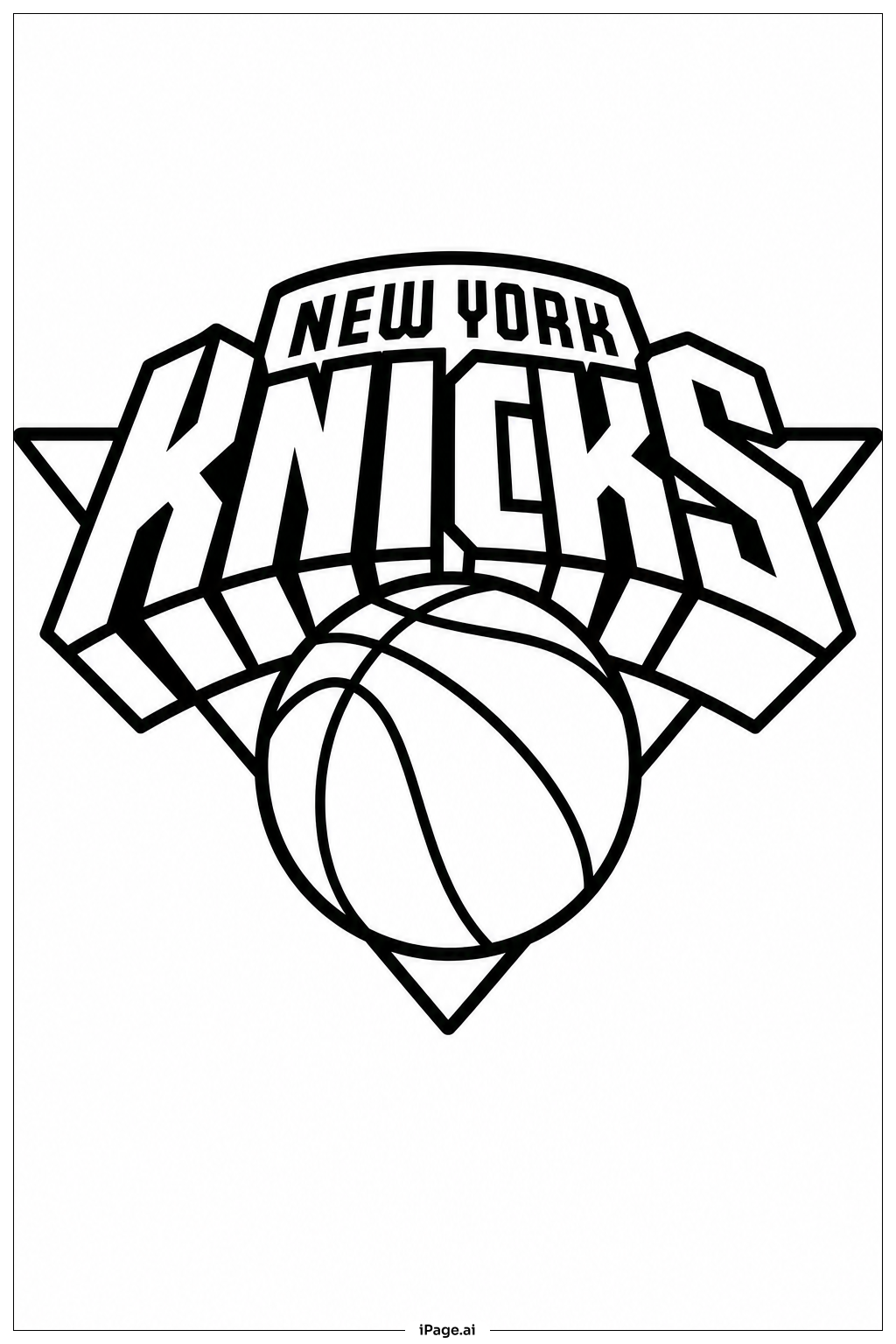 Página para colorir de Emblema do Logo do Knicks