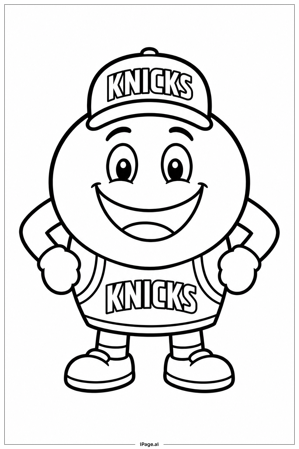 Page de coloriage Mascotte Souriante des Knicks