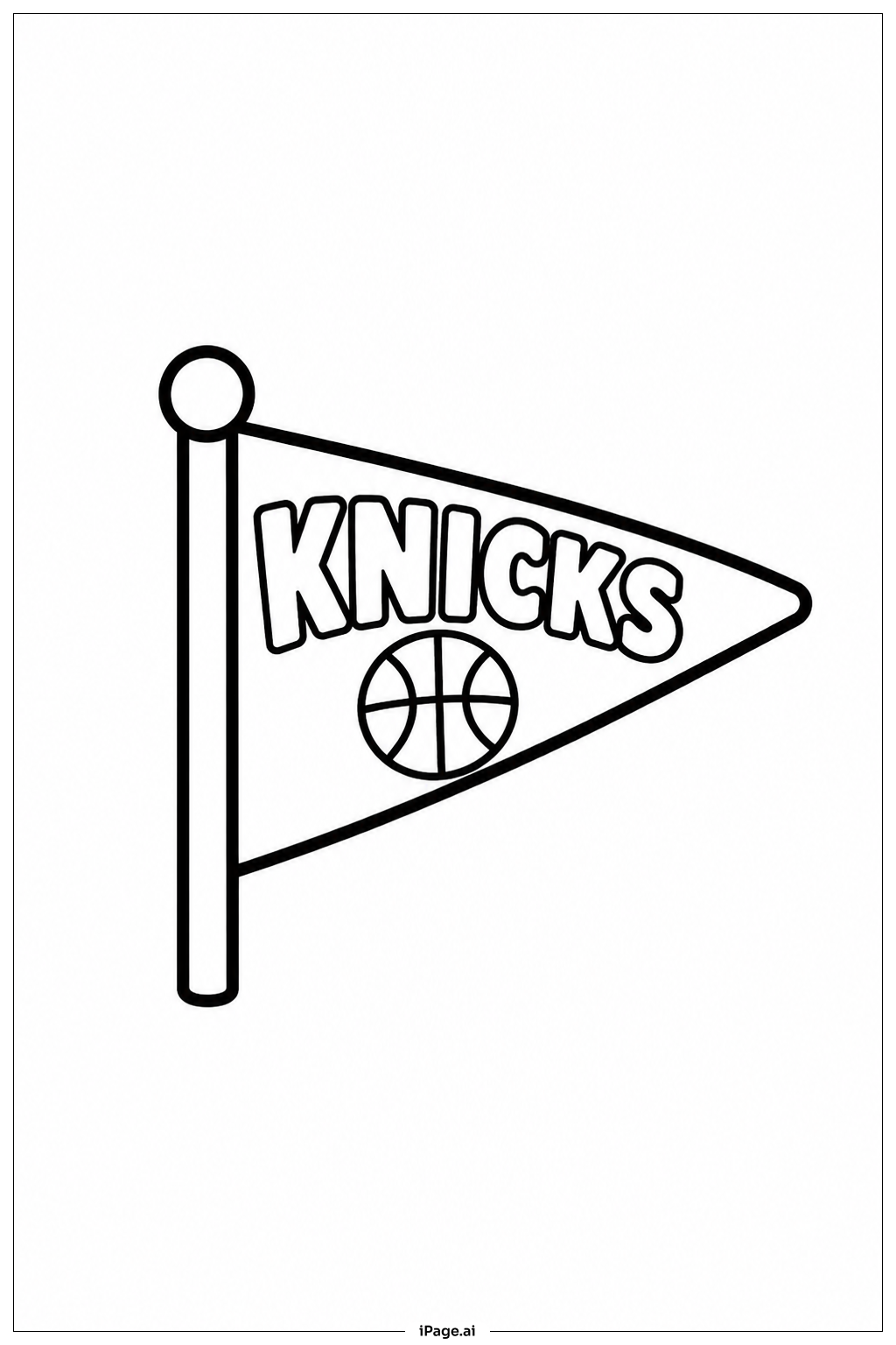 Página para colorir de Bandeirinha do Knicks