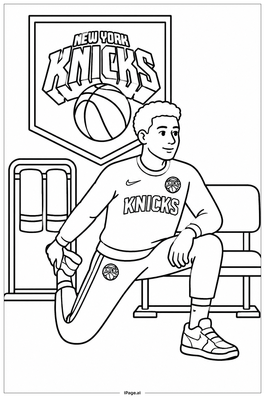 Joueur des Knicks en étirement sur la touche