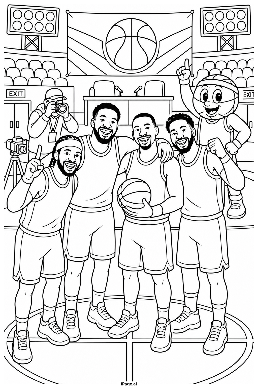  Página para colorir de Foto de Celebração do Time Knicks 