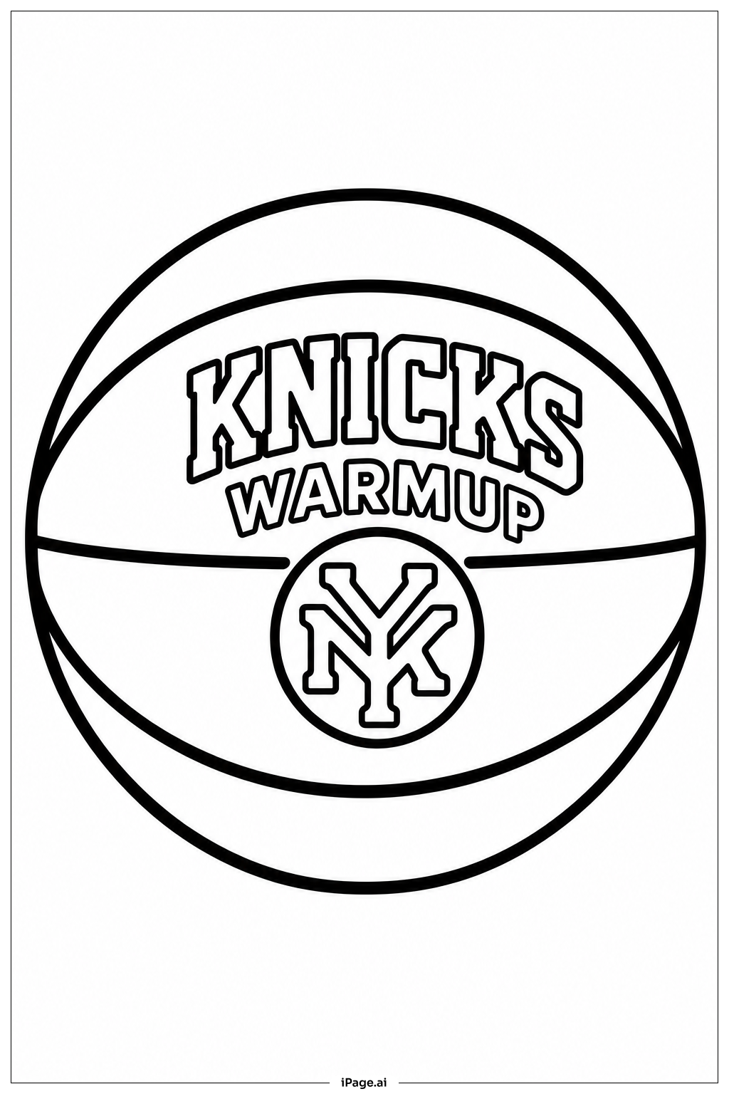 Page de coloriage Ballon d'Échauffement des Knicks