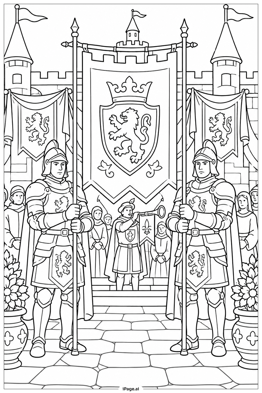  Ritter- und Bannerzeremonie Ausmalseite 