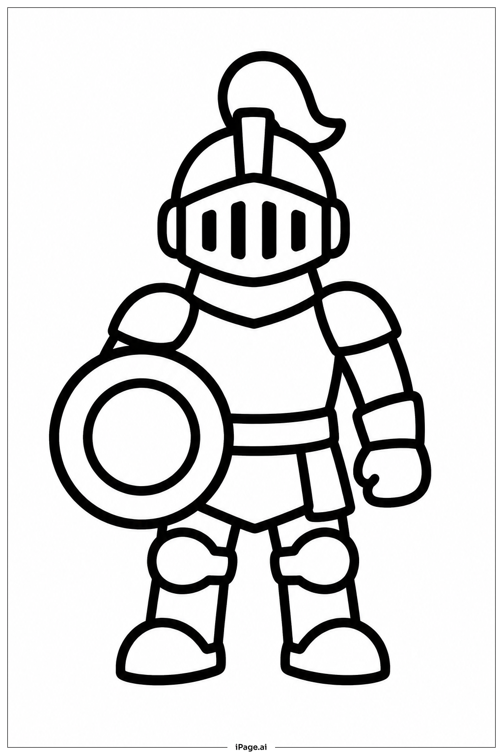 Page de coloriage Chevalier portant un bouclier
