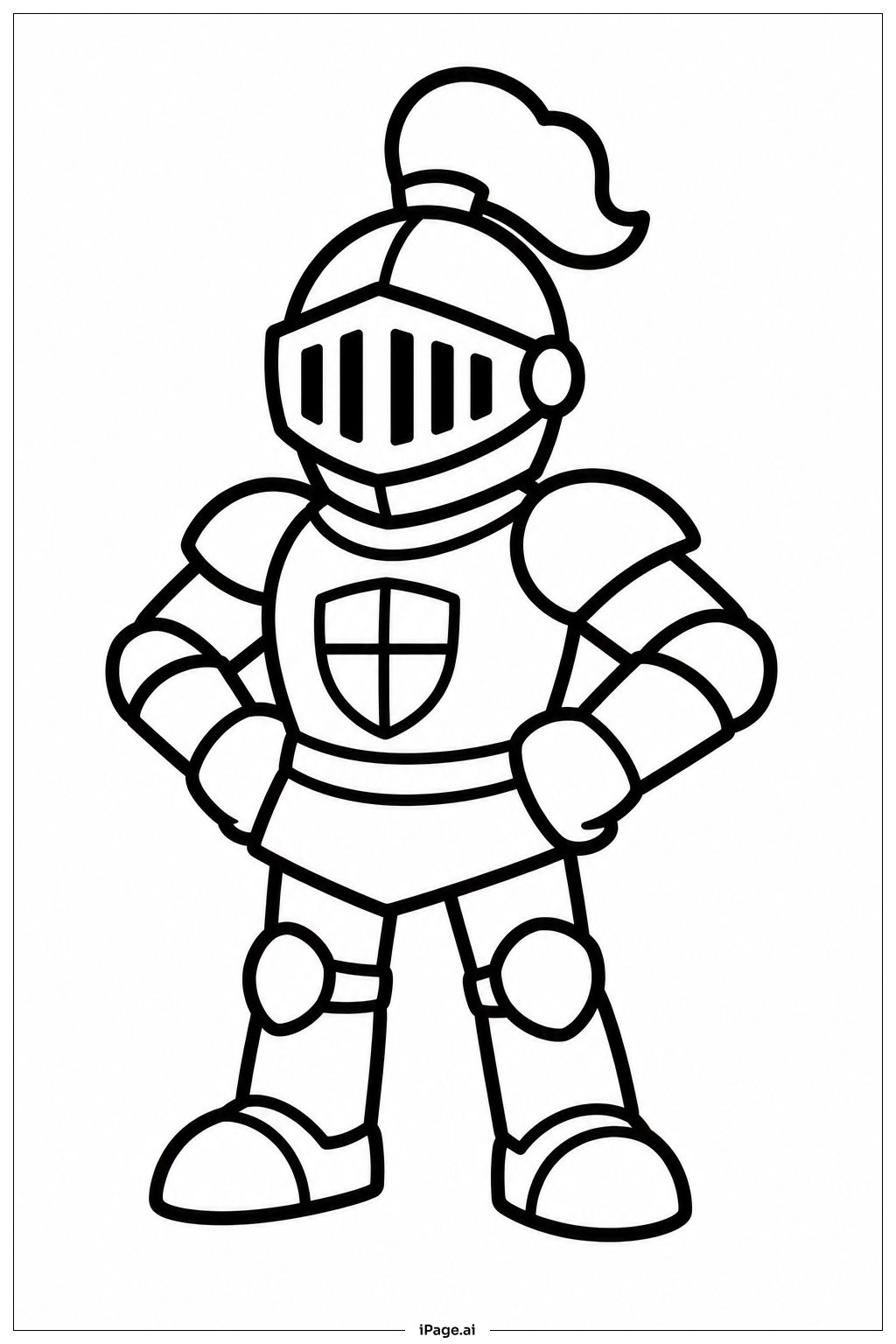  Knight Standing Proud Coloring Page 