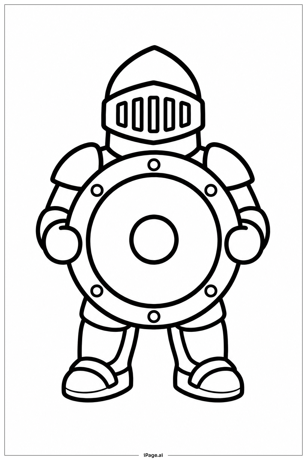  Knight With Large Shield Coloring Page 