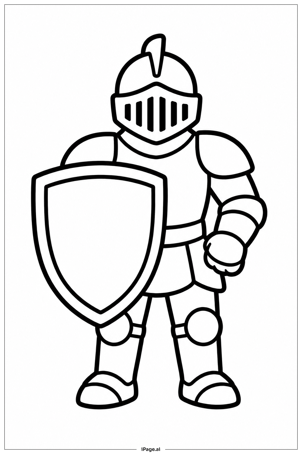 Page de coloriage Chevalier Avec Bouclier