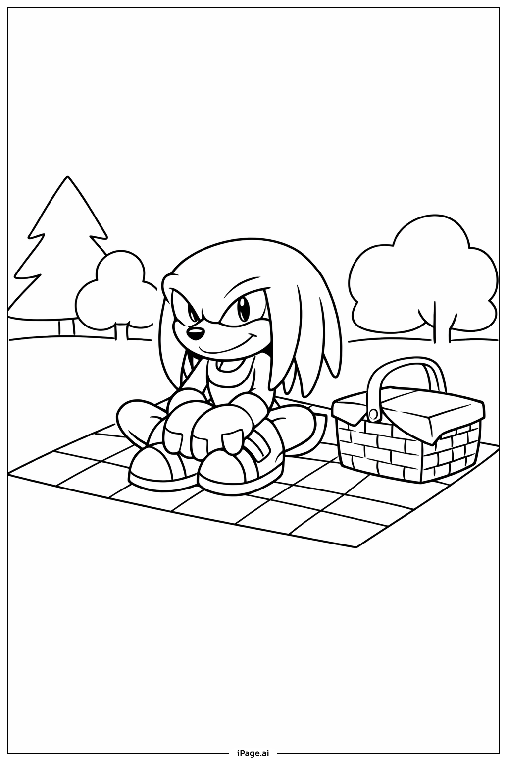 피크닉의 너클즈 색칠공부 페이지