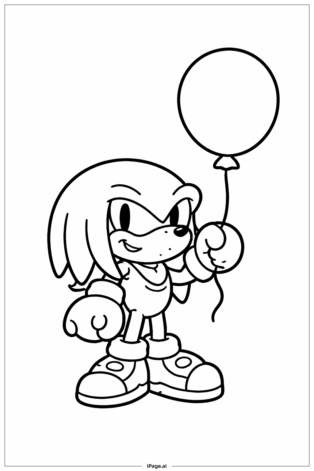 너클스 풍선 기쁨 색칠공부 페이지