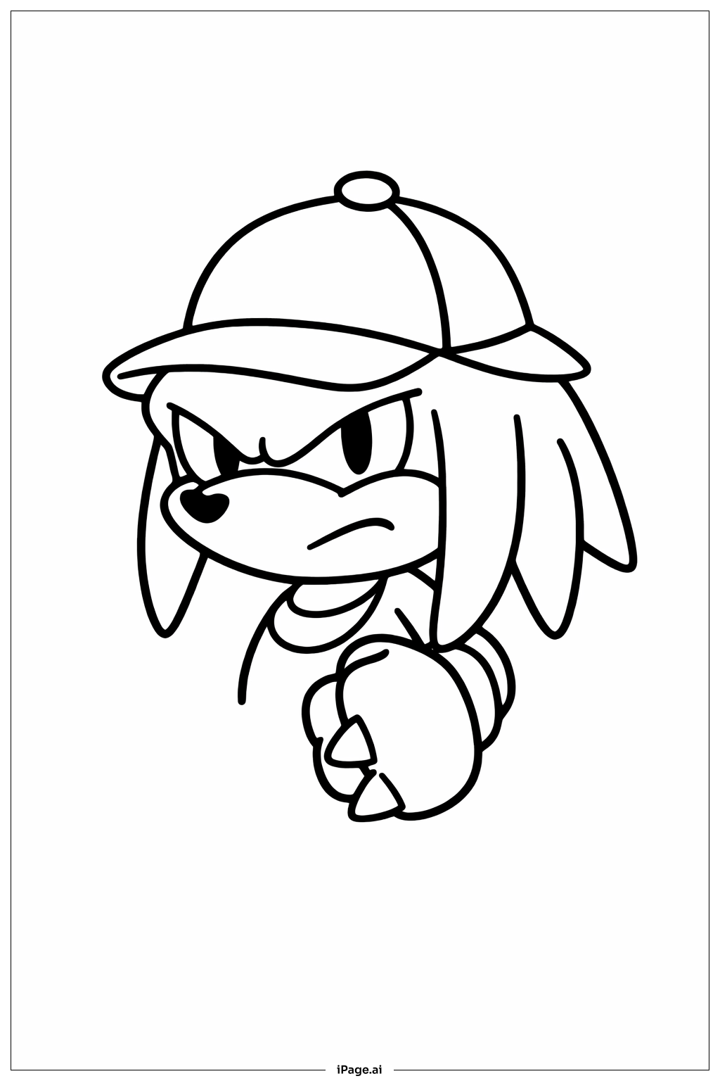 너클스 탐정 모자 색칠공부 페이지