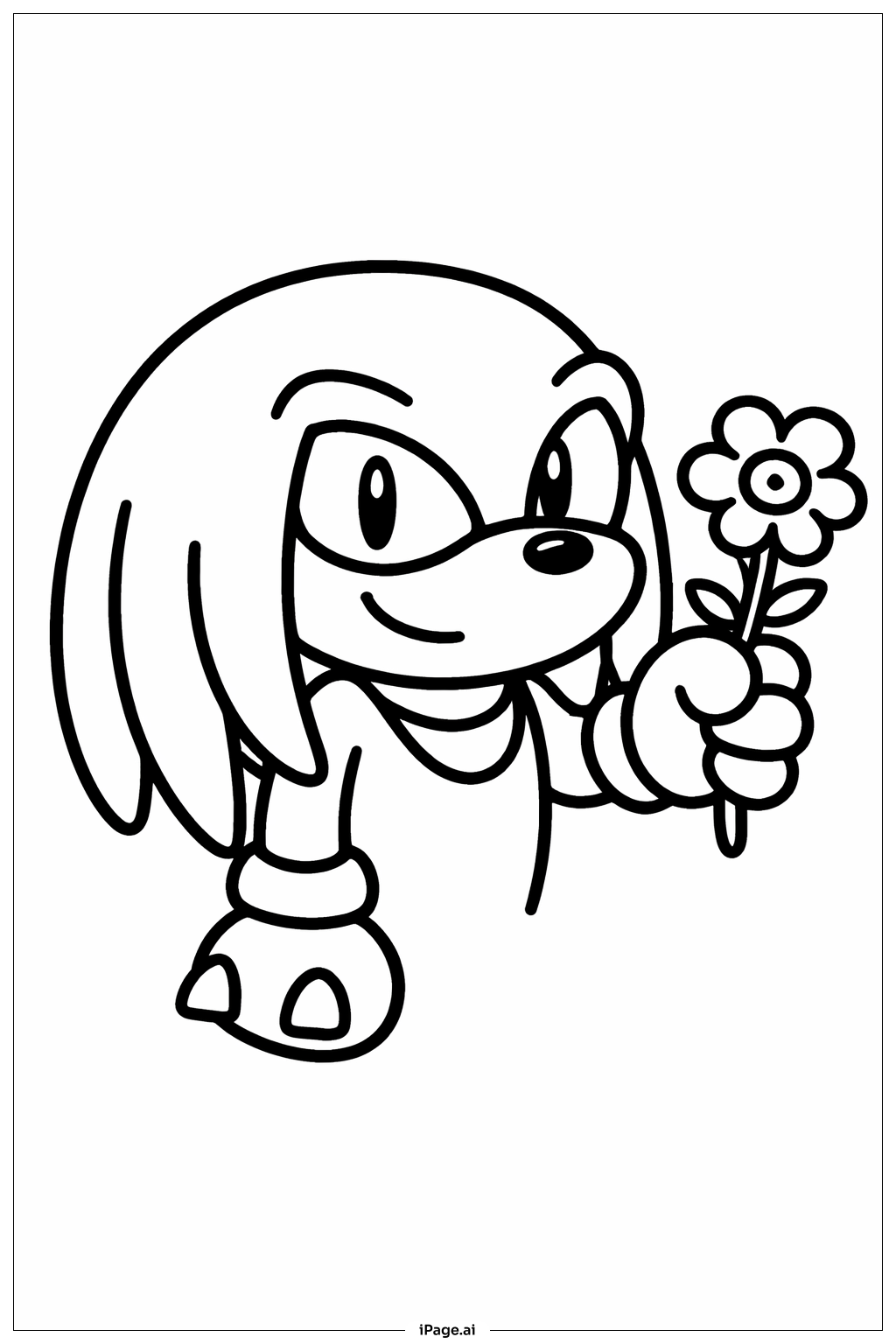 너클즈 꽃 선물 색칠공부 페이지