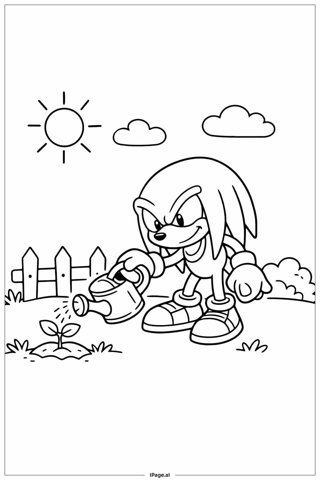 너클즈 정원 가꾸기 날 색칠공부 페이지