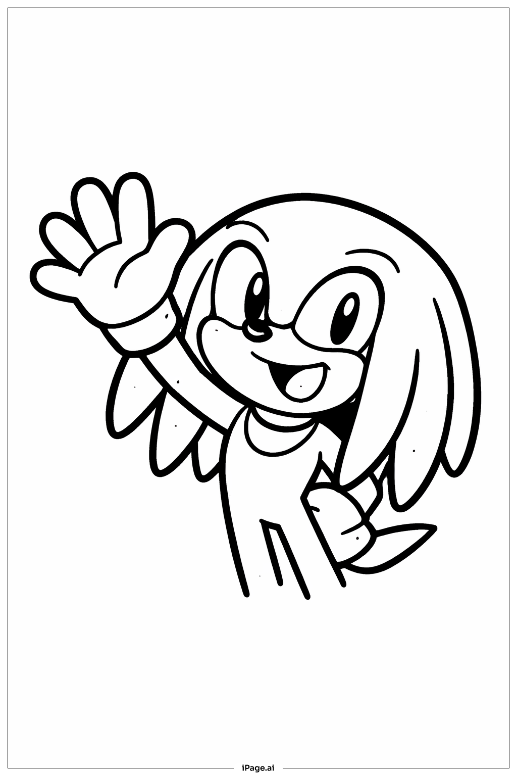 너클스 해피 웨이브 색칠공부 페이지