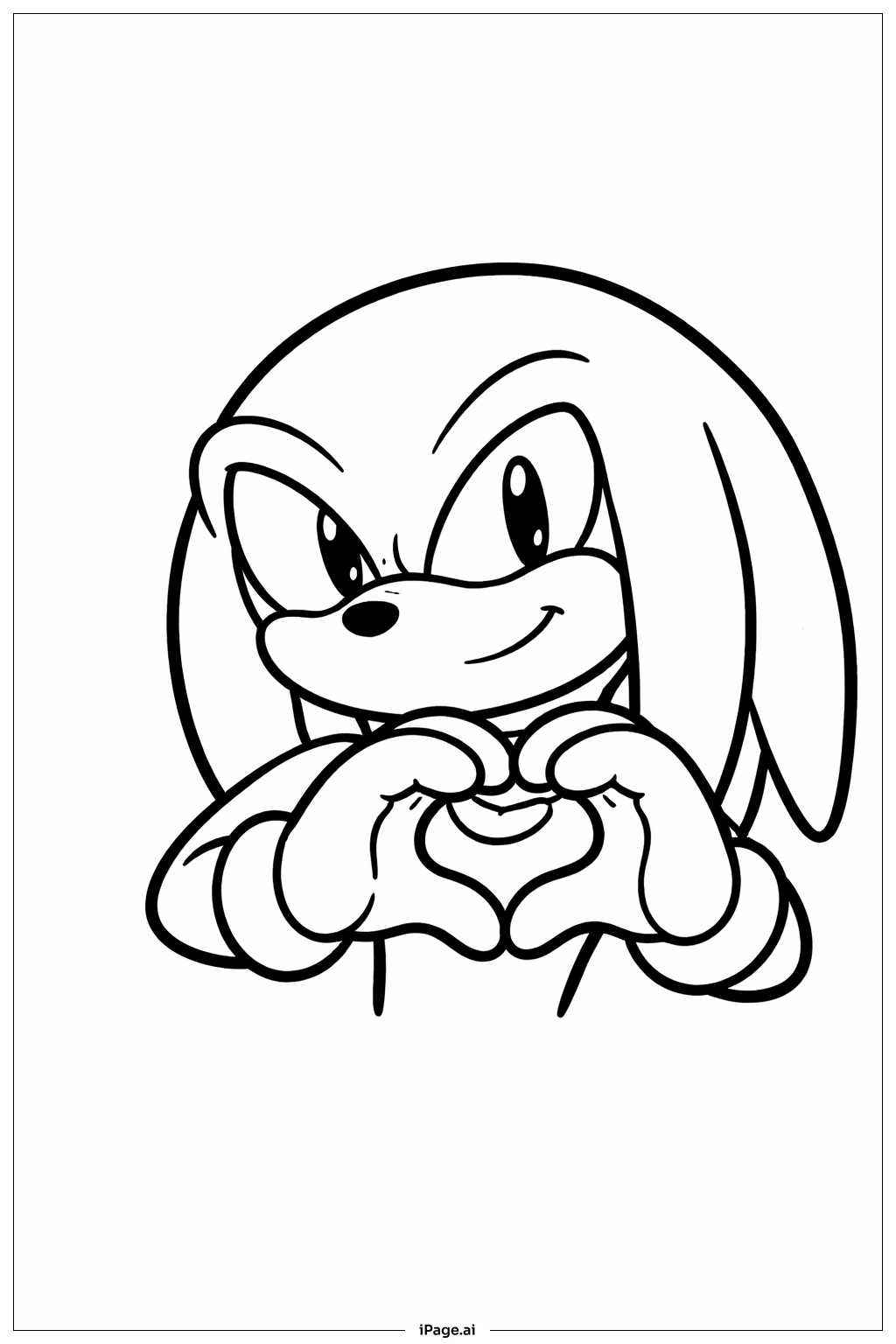 너클스 하트 포즈 색칠공부 페이지