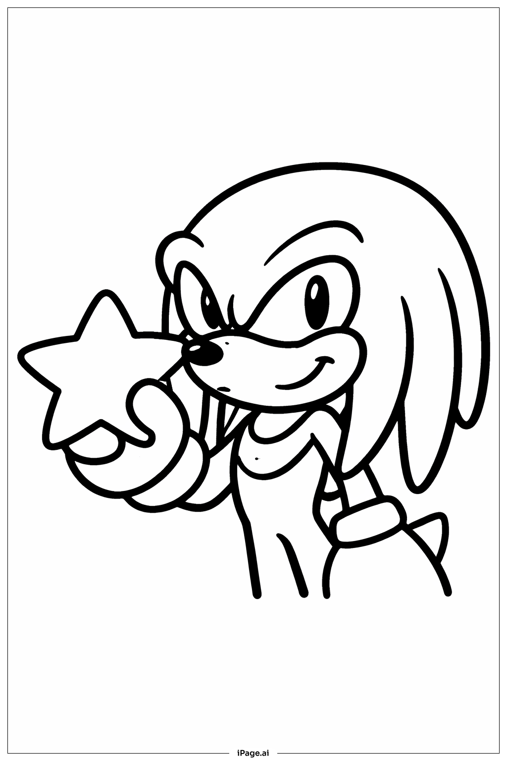 별을 든 너클즈 색칠공부 페이지