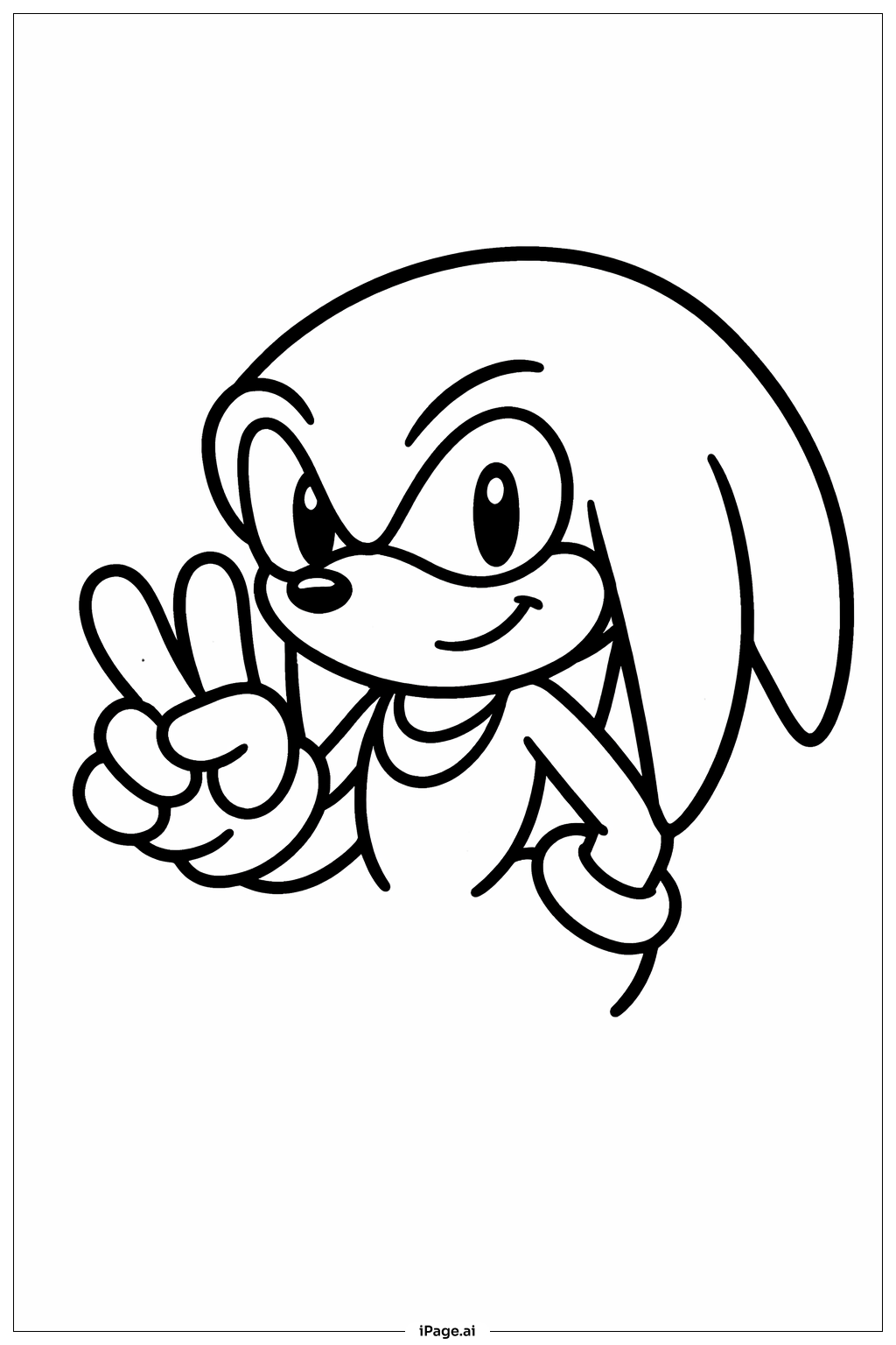 너클스 평화 표시 색칠공부 페이지