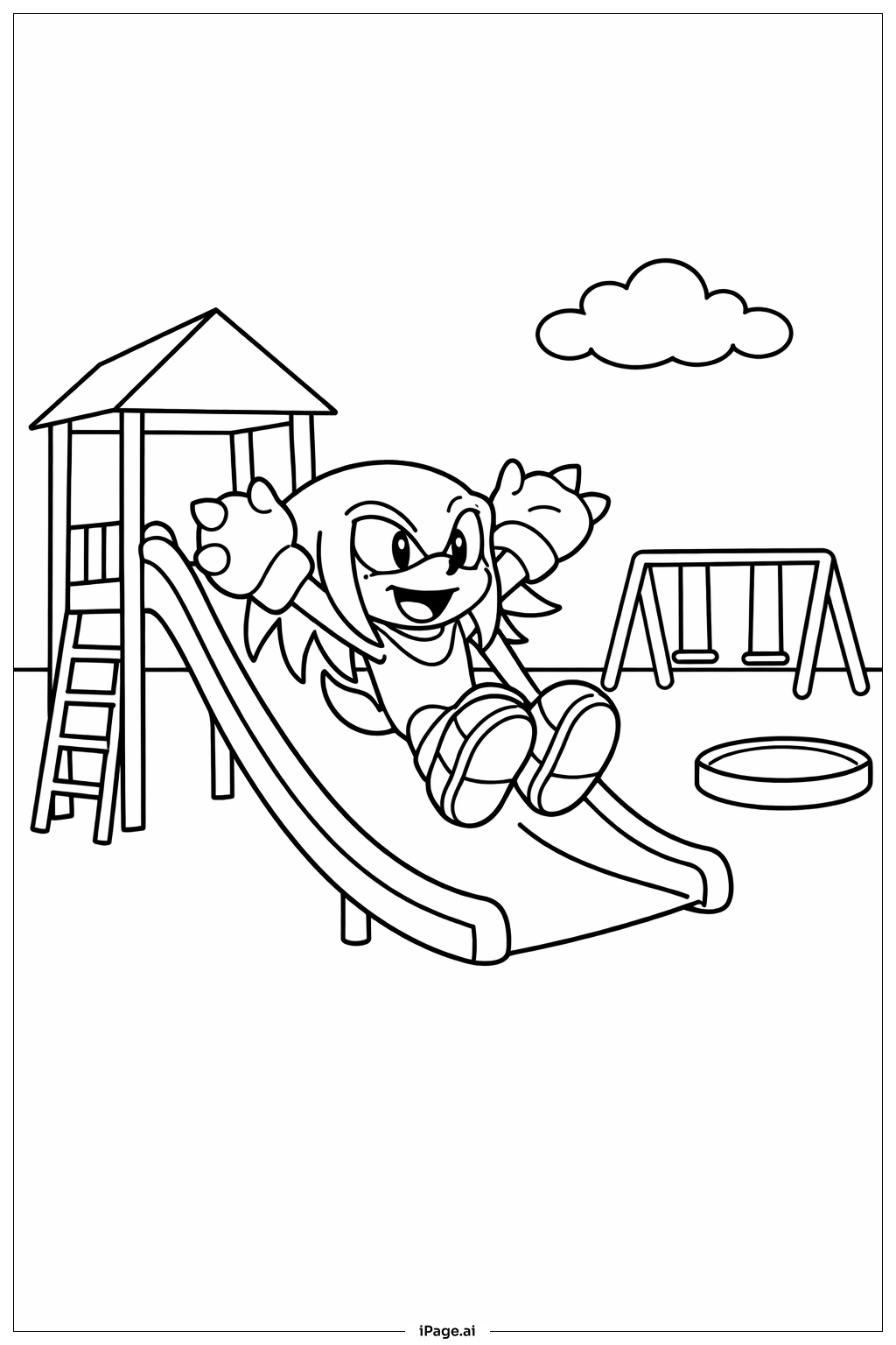 너클스 놀이터 미끄럼틀 색칠공부 페이지