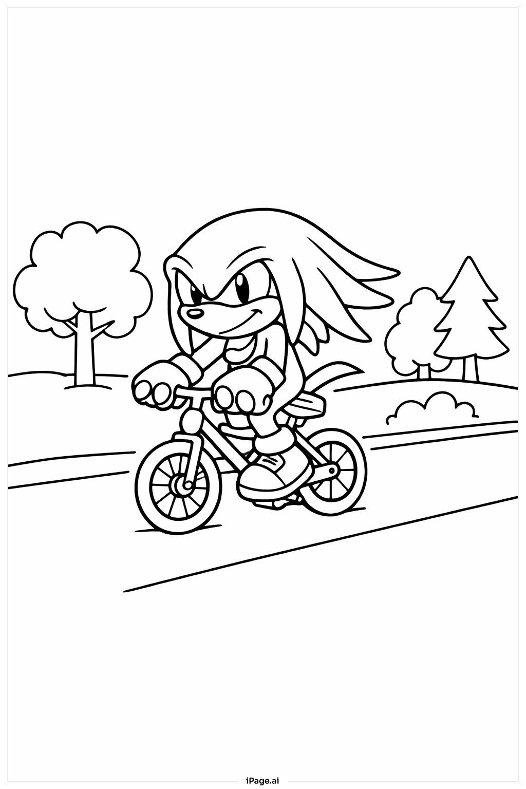 자전거 타는 너클즈 색칠공부 페이지