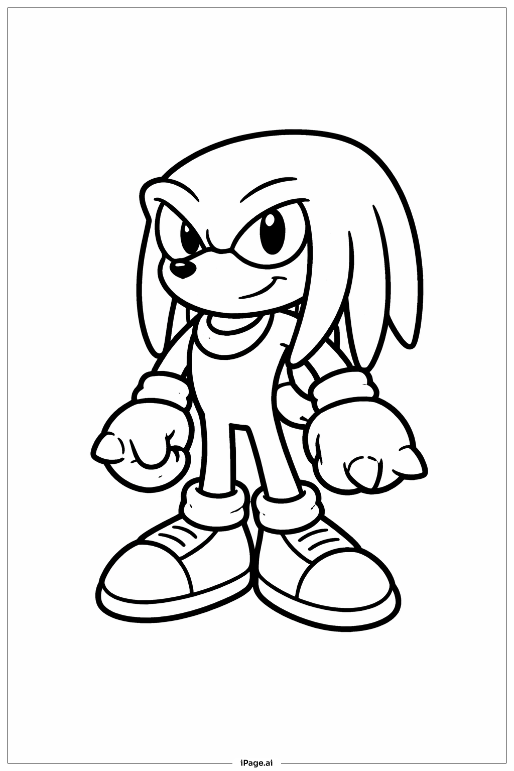 너클즈 간단 포즈 색칠공부 페이지