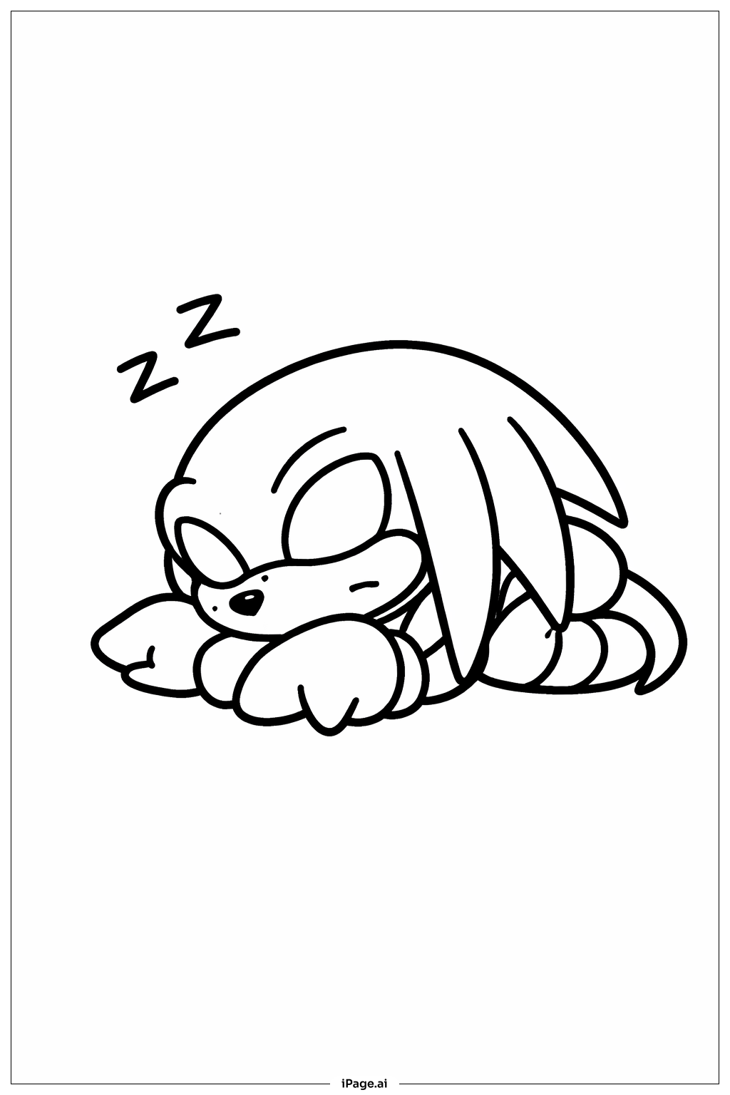 침착하게 잠든 너클즈 색칠공부 페이지