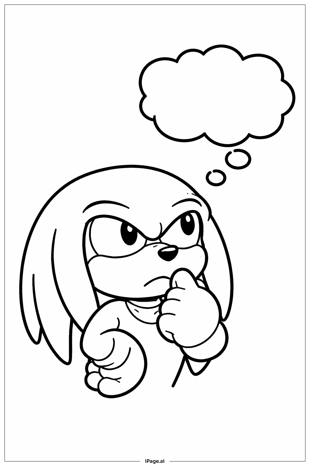 생각하는 너클즈 얼굴 색칠공부 페이지