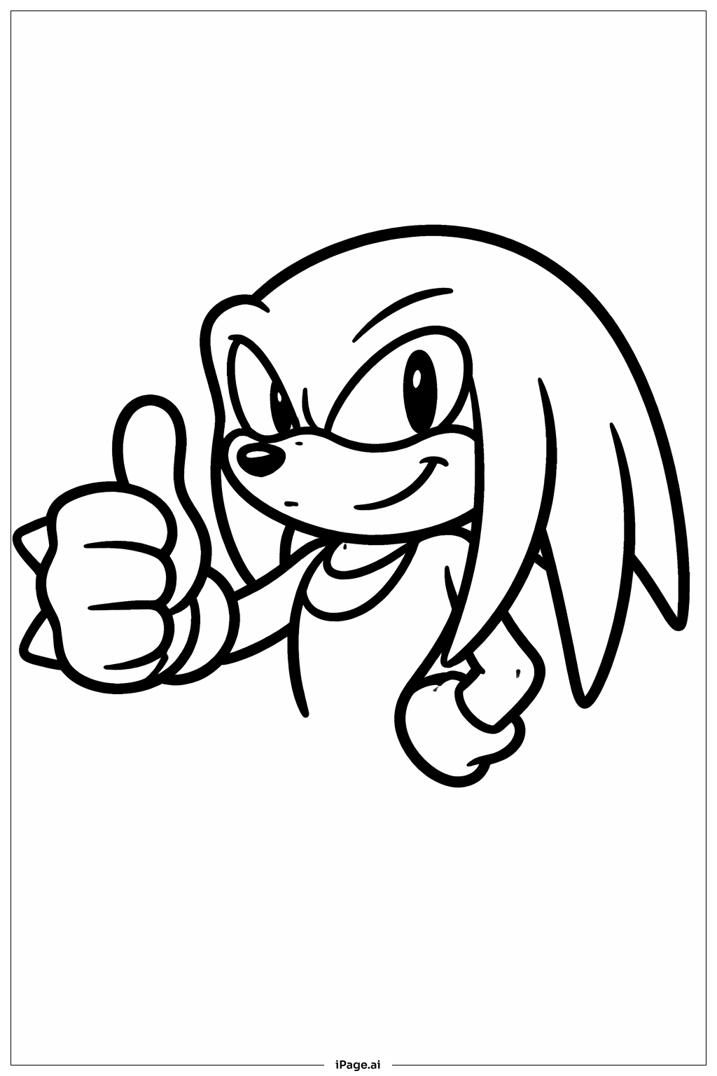  너클즈 엄지척 색칠공부 페이지 