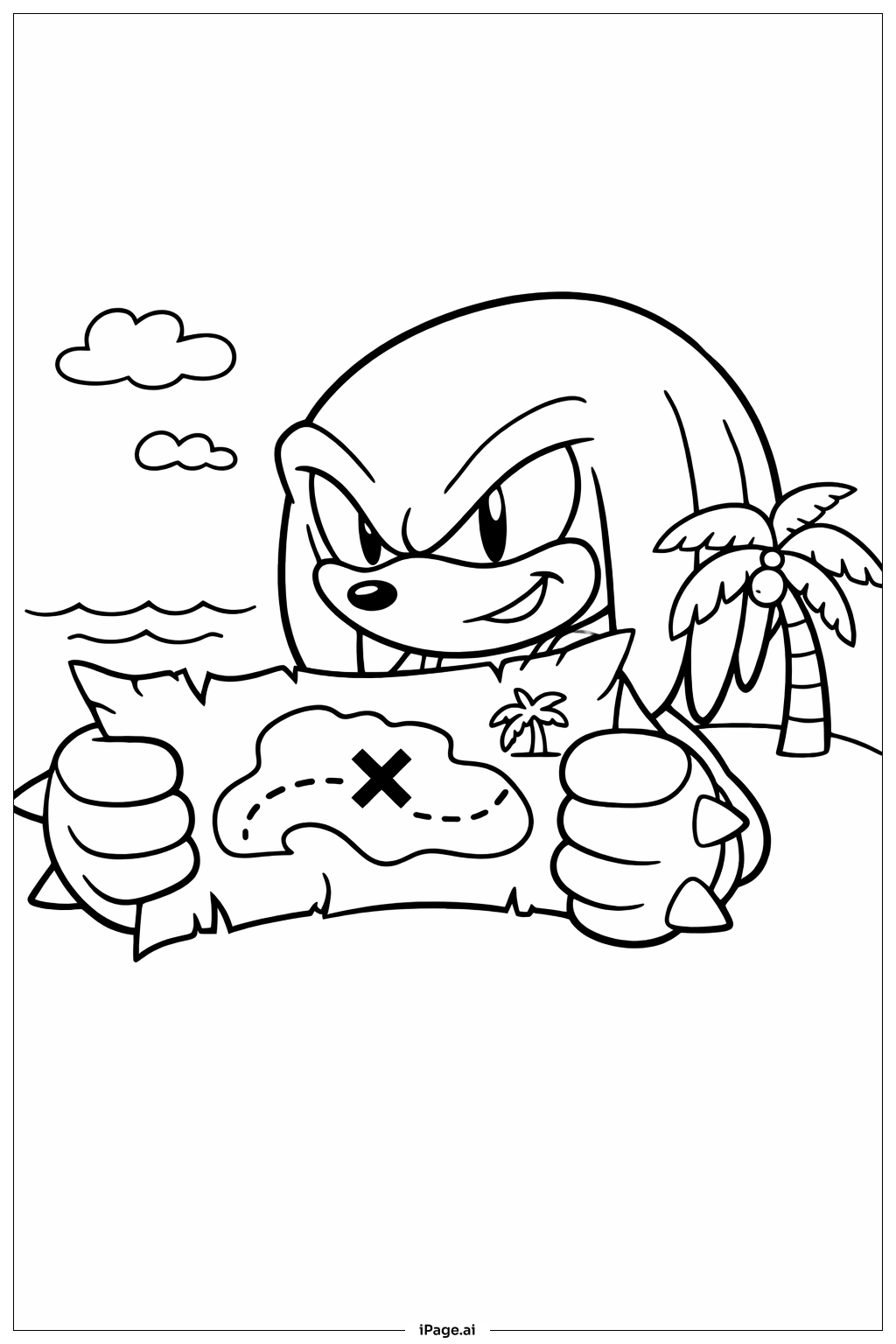 너클스 보물찾기 색칠공부 페이지