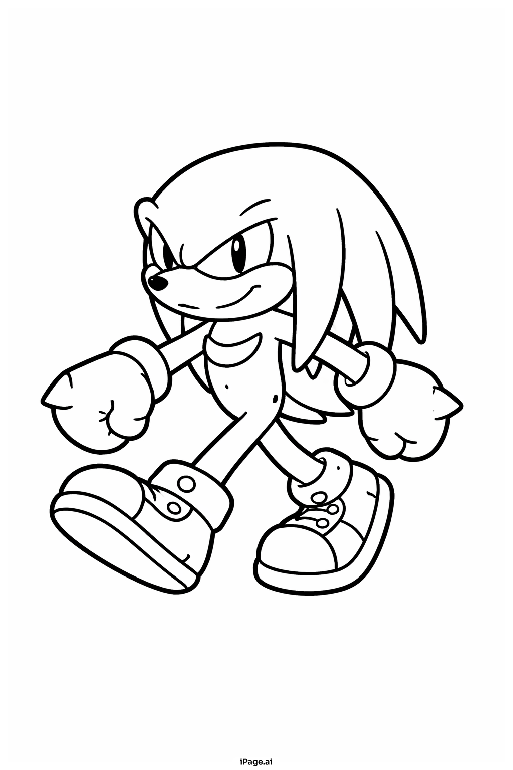 너클즈 걷기 단계 색칠공부 페이지