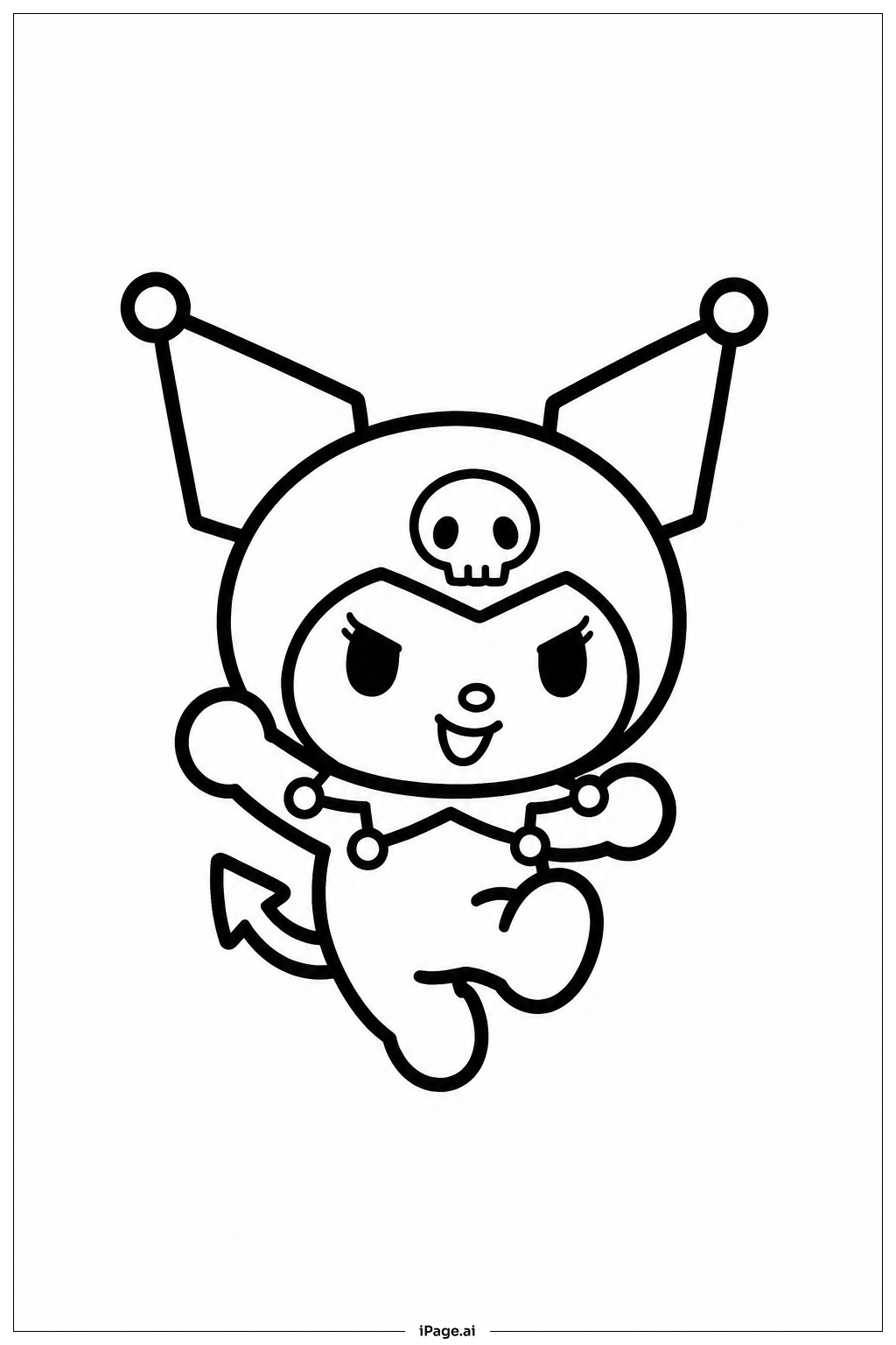 Kuromi Springt Ausmalseite