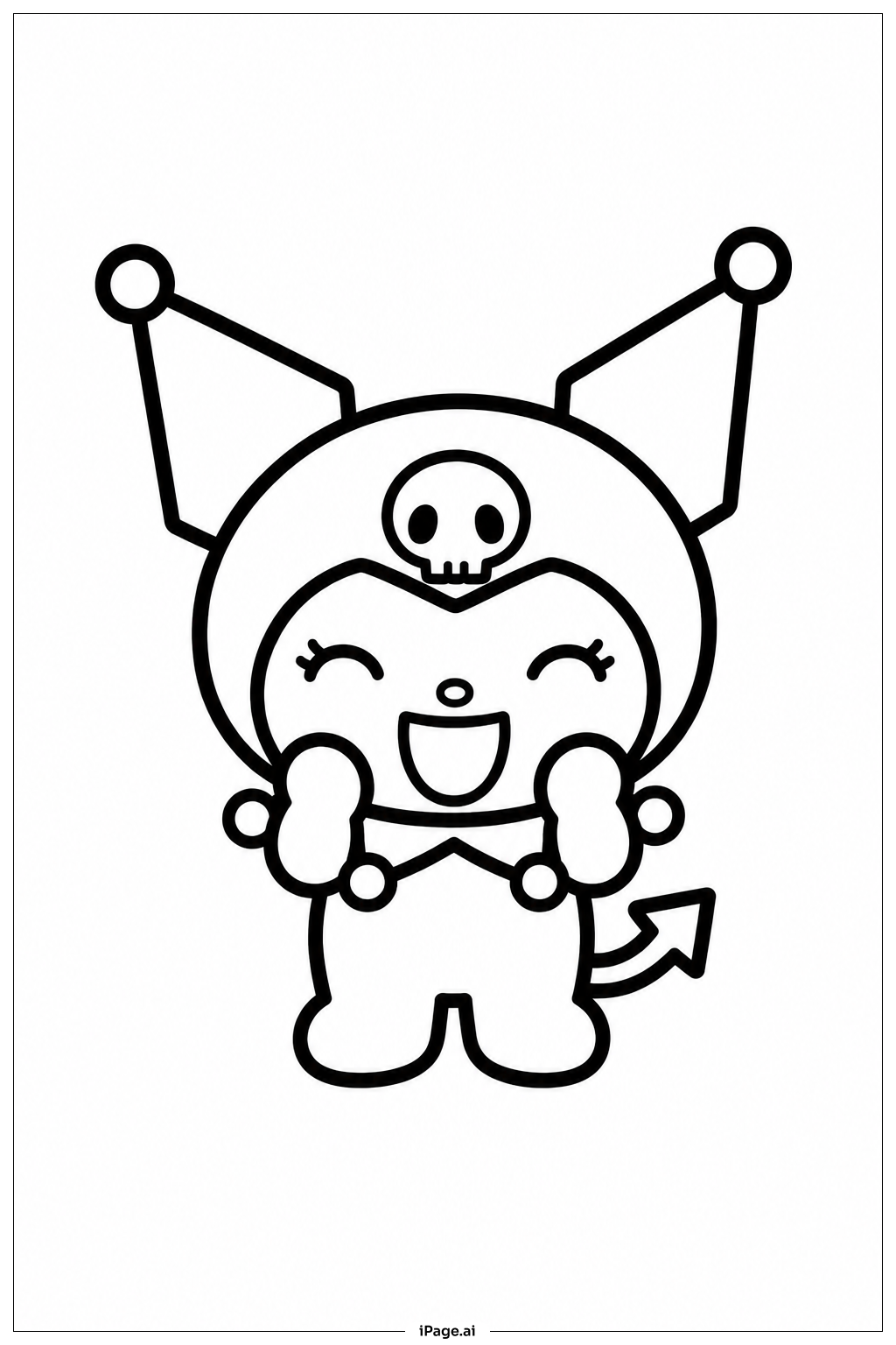 Kuromi Laughing Ausmalseite