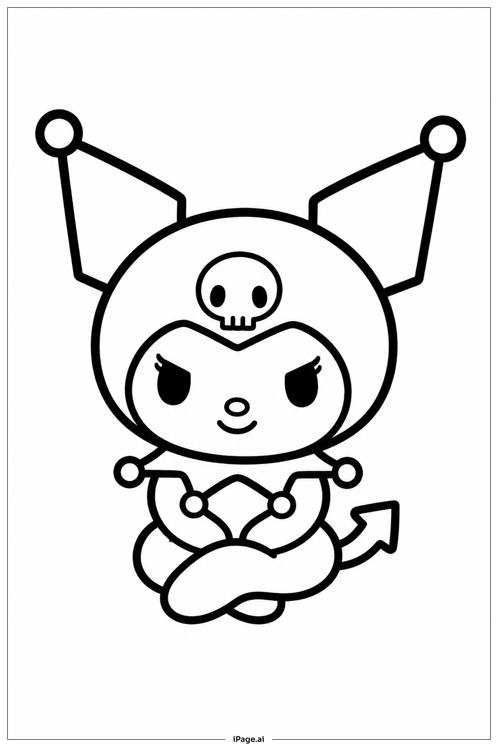 Kuromi Sitting Ausmalseite
