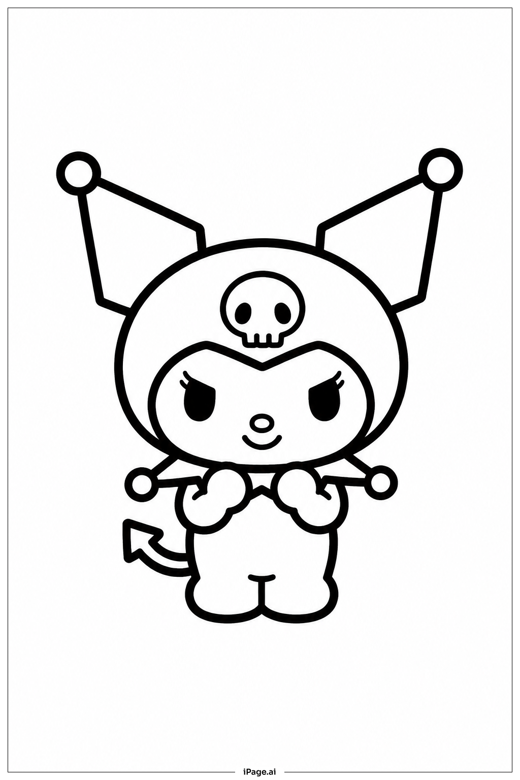 Kuromi Standing Ausmalseite