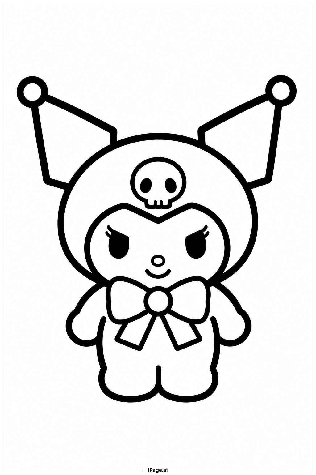Kuromi With Bow Ausmalseite