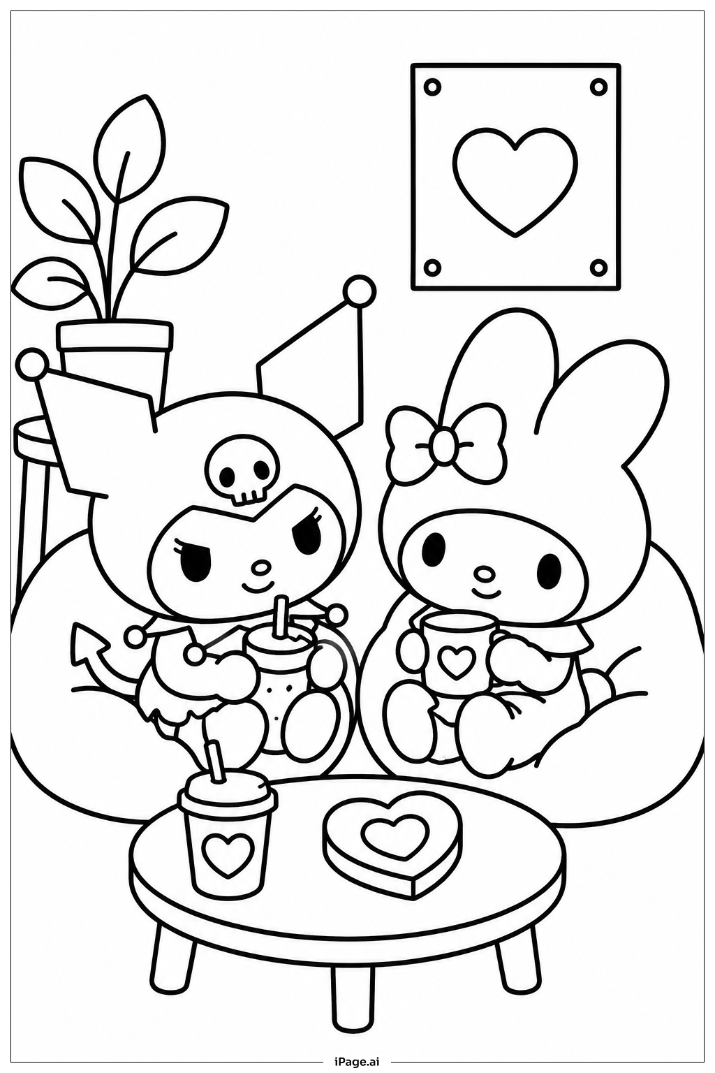 Trang tô màu Kuromi With Friends