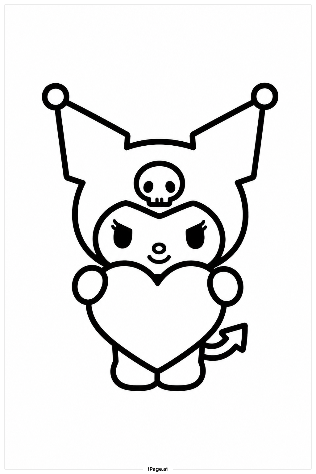 Kuromi With Heart Ausmalseite