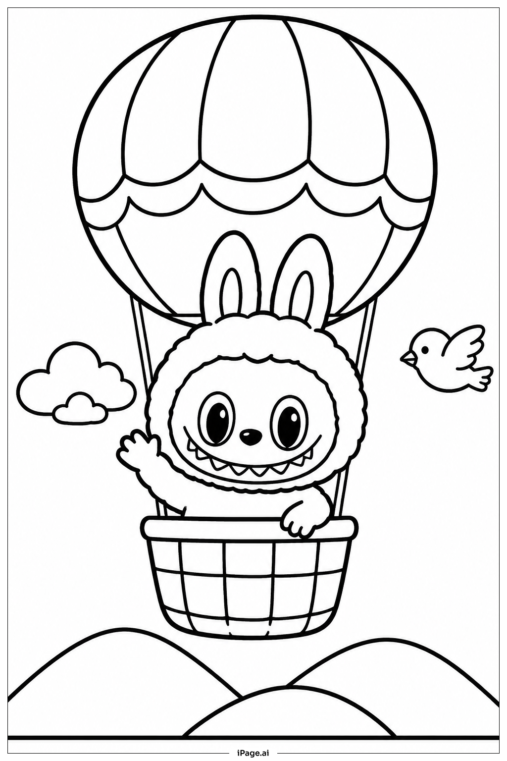  Labubu Im Ballonflug Ausmalseite 