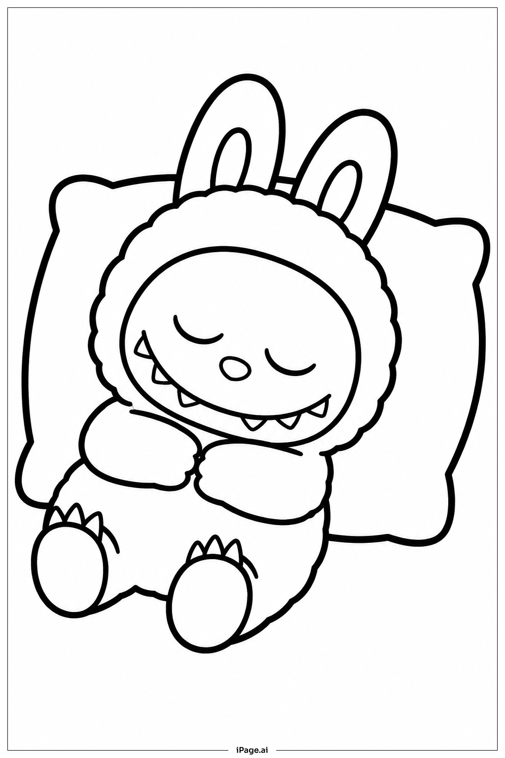  ラブブーが安らかに眠るの塗り絵ページ 