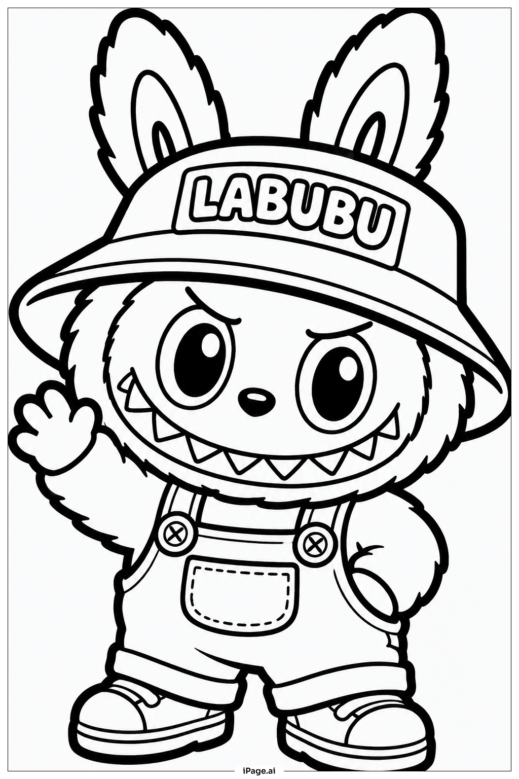 Labubu 帽子をかぶっている