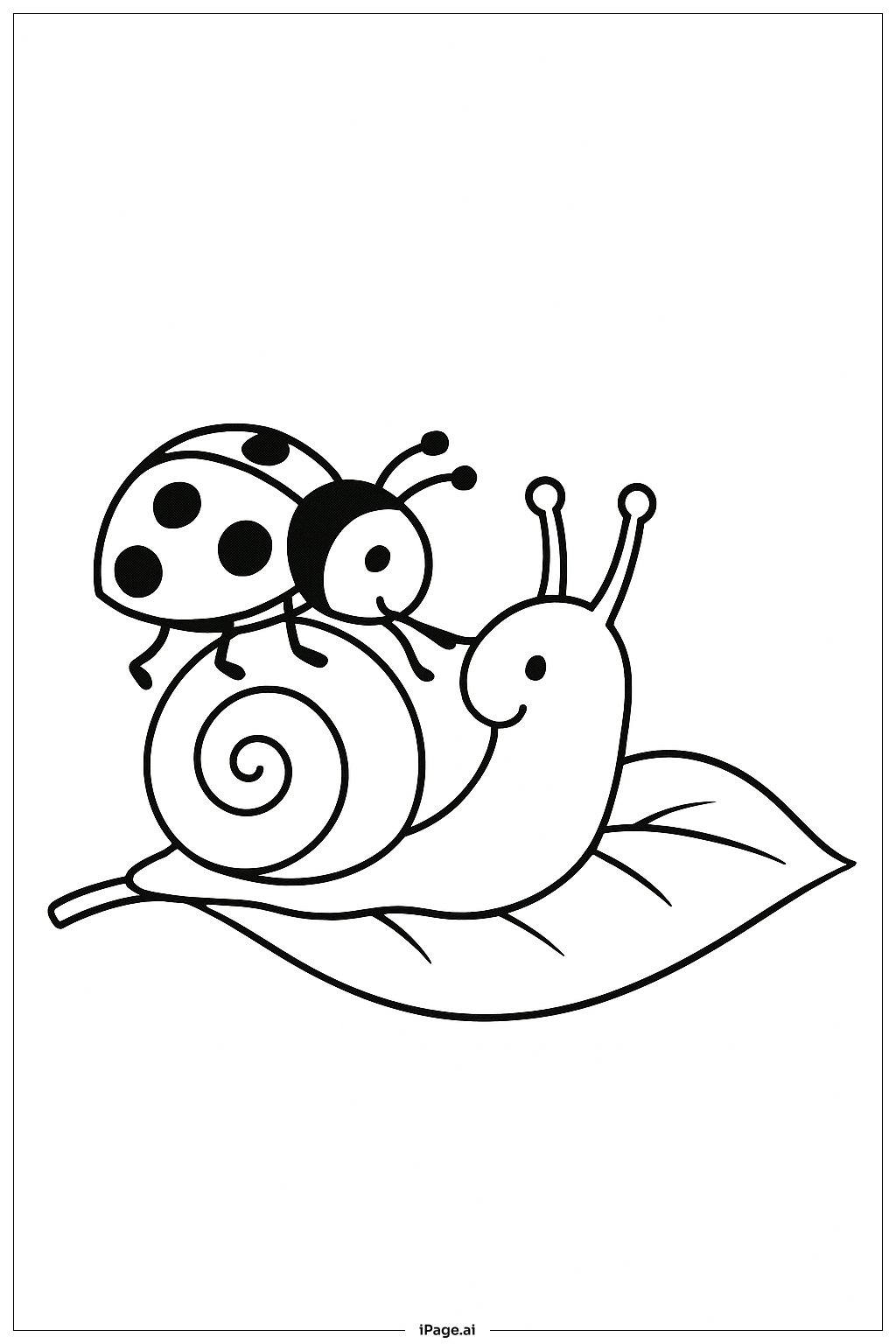  Marienkäfer und Schnecke Ausmalseite 