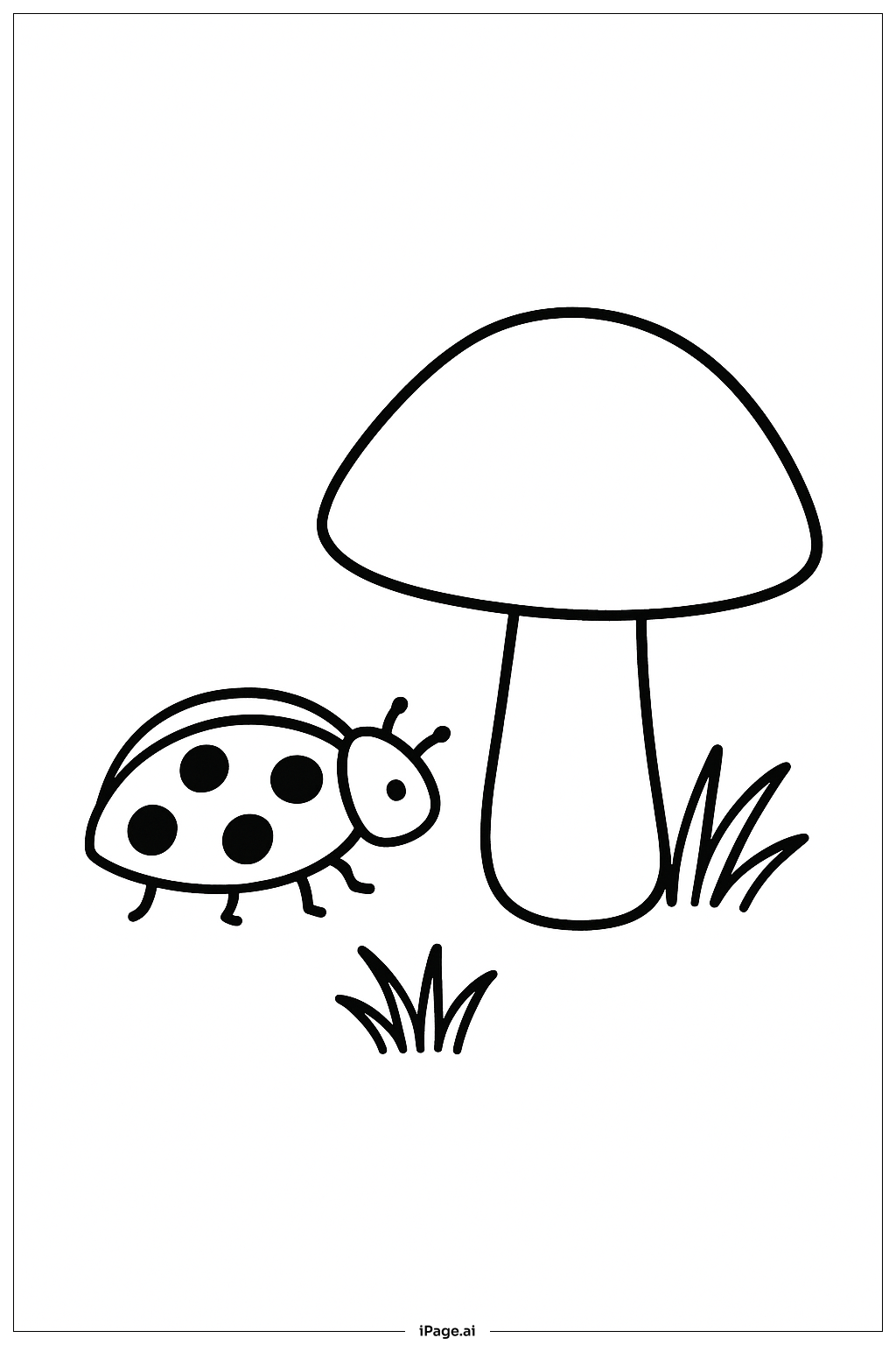  Ladybug Near A Mushroom Coloring Page 
