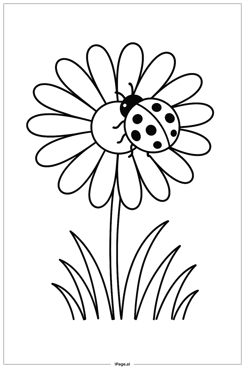  デイジーの上のてんとう虫の塗り絵ページ 