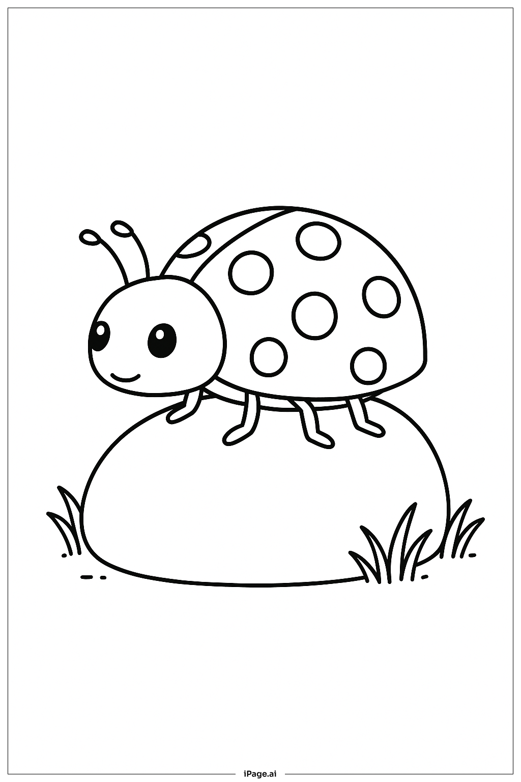  Ladybug On A Rock Coloring Page 