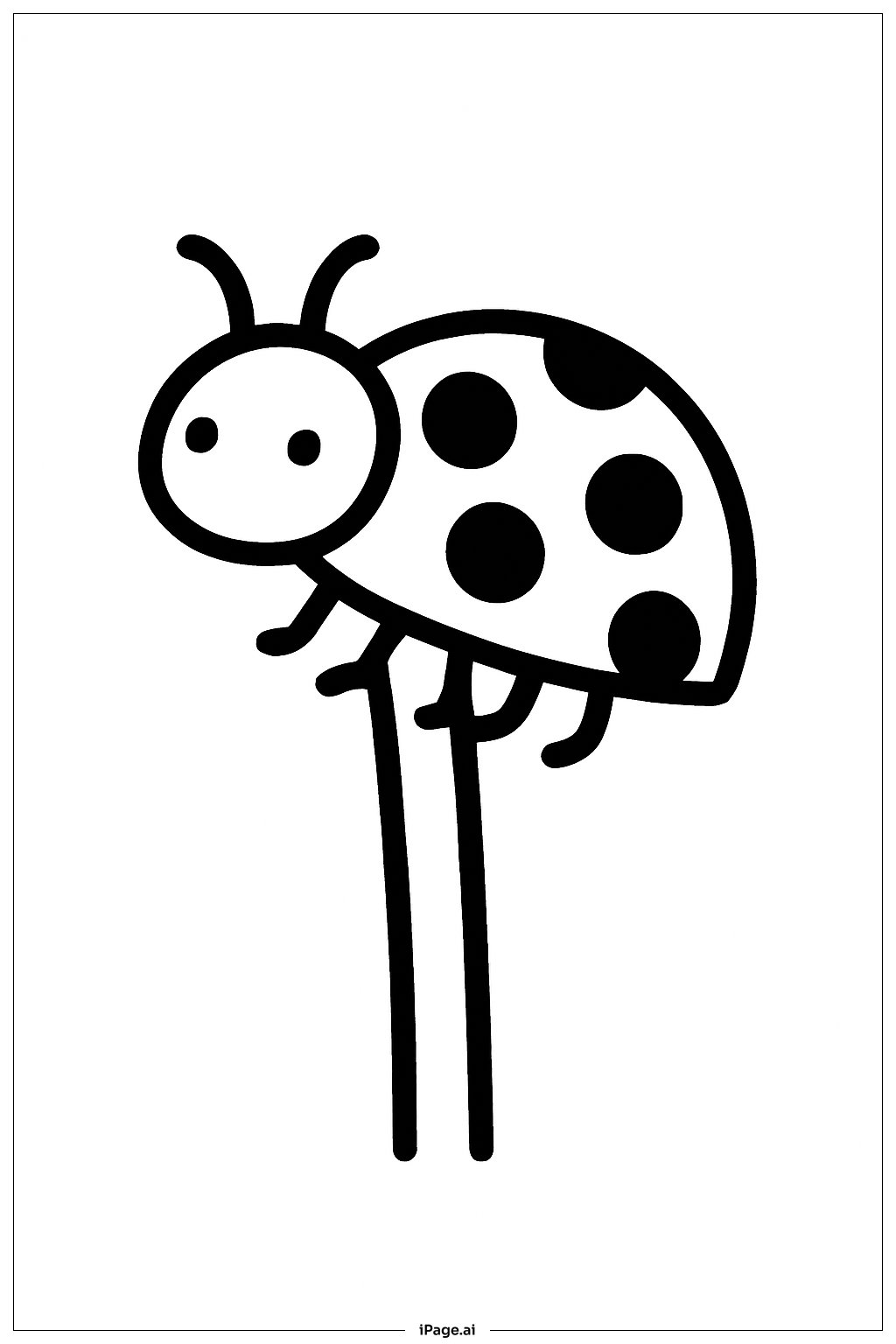  가지 위에 무당벌레 색칠공부 페이지 