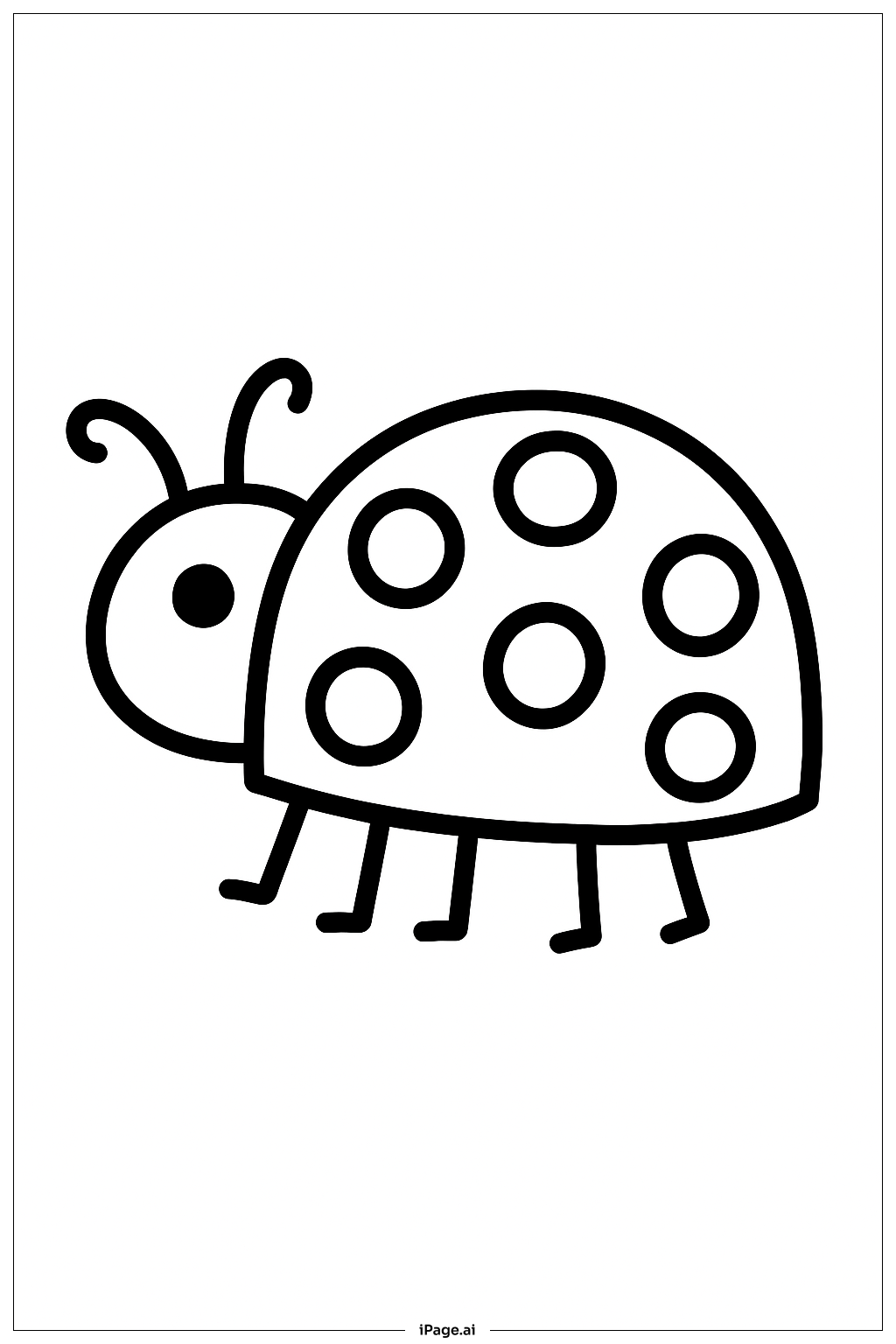  大きな斑点のてんとう虫の塗り絵ページ 