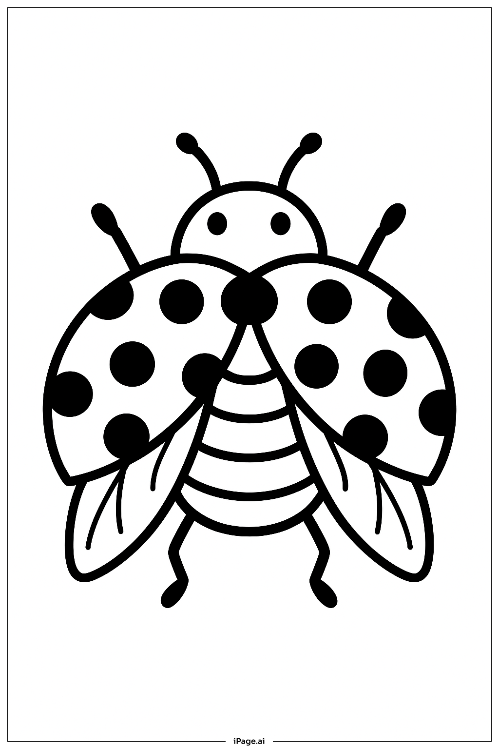  날개를 펼친 무당벌레 색칠공부 페이지 