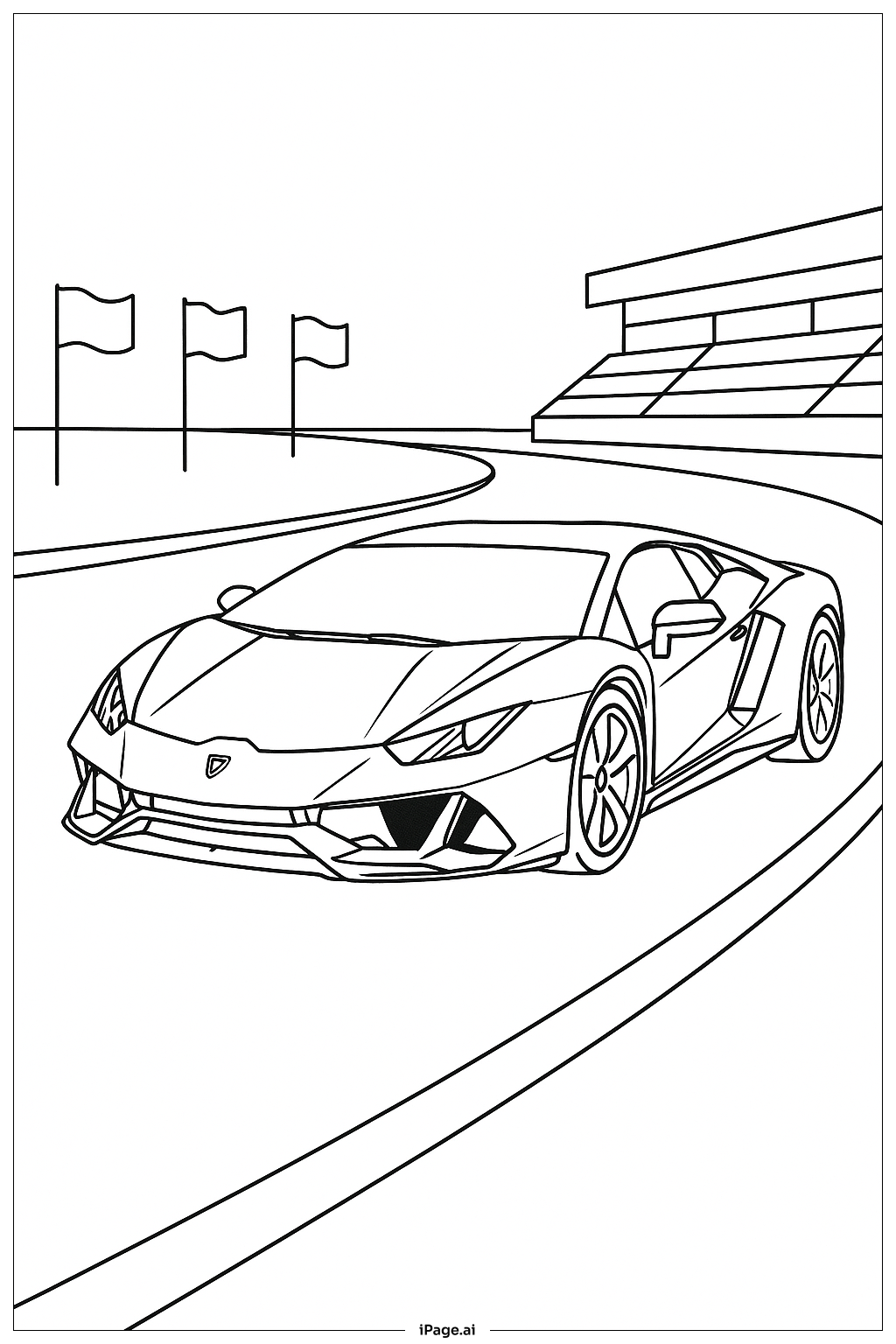  兰博基尼赛道之旅填色页 