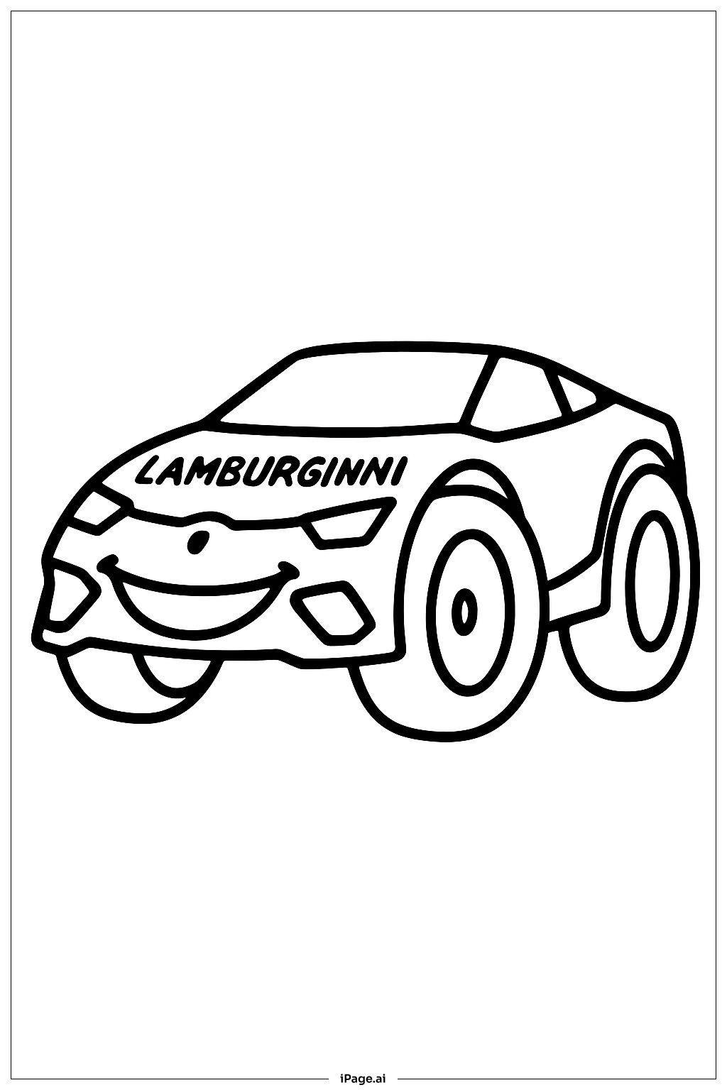  兰博基尼大轮车填色页 