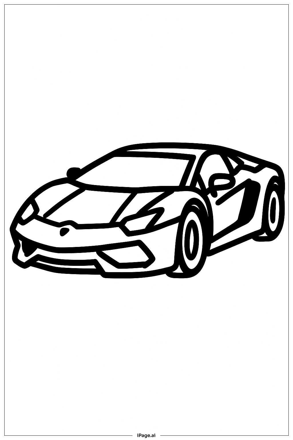  兰博基尼大胆剪影填色页 